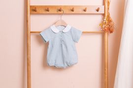 [BEBELOUTE] Bebe Dot Bodysuit (Sky Blue), Summer All-in-One for Infant and Babyr, Cotton 100% _ Made in KOREA